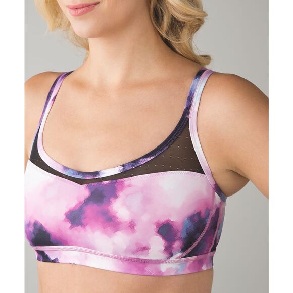 Lululemon Sweaty Endeavor Blooming Pixie Strappy Back Sports Bra Size 4 - Picture 1 of 10